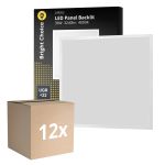 Multipack 12x Bright Choice LED Panel Backlit 36W 3240lm - 840 Cool White | 60x60cm - UGR <22